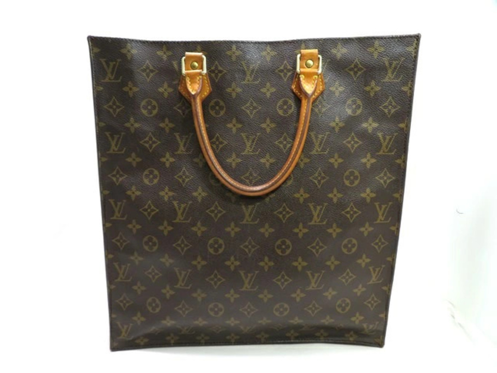 Louis Vuitton Monogram Tote Bag Sac Plat Brown